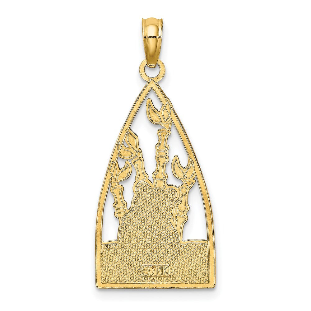 14K Gelbgold Emaille-Charm Panda-Bär und Bambus