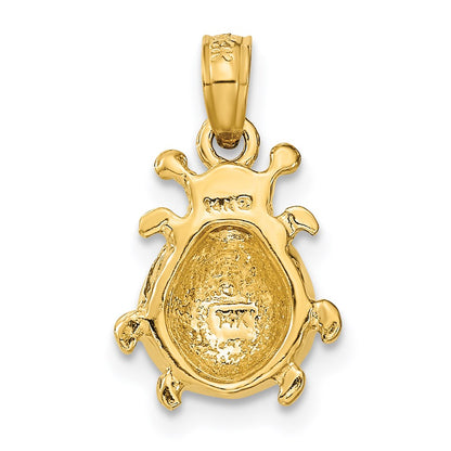 14K Gelbgold Charm Marienkäfer rot emailliert