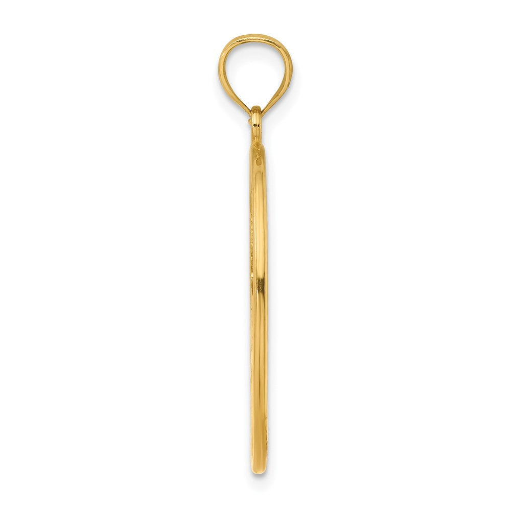 14 Karat Gelbgold mit Emaille-Kolibri und Blumen im ovalen Rahmen Charm