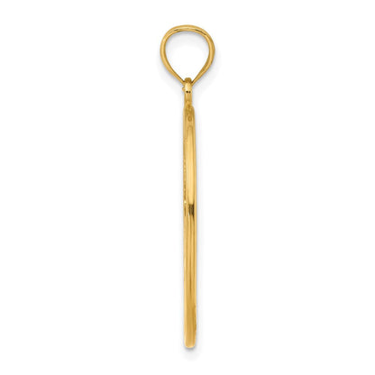 14 Karat Gelbgold mit Emaille-Kolibri und Blumen im ovalen Rahmen Charm