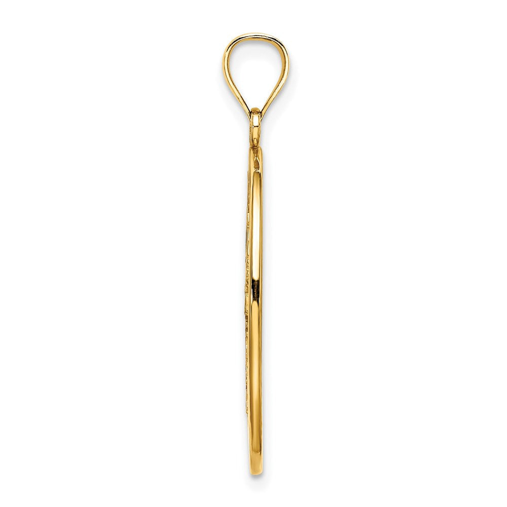 14K Gelbgold Charm Engelfisch in Unterwasserszene mit Emaille