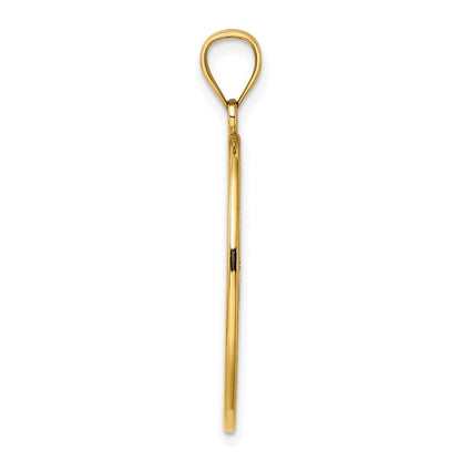 14K Gelbgold Emaille-Charm Weißer Schmetterling im Oval mit Orangenblüten