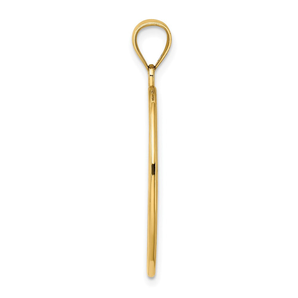 14K Gelbgold Charm Gelber Schmetterling in ovaler roter Blume mit Emaille