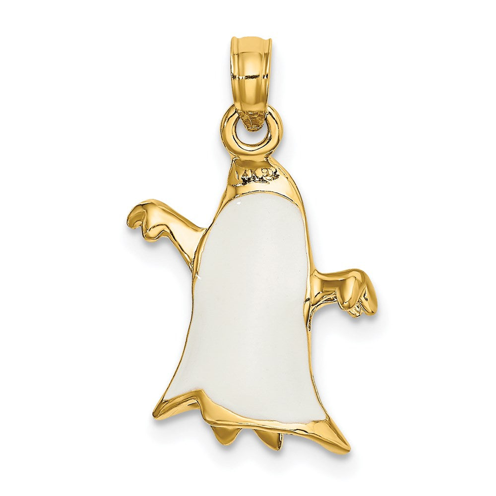 14K Gelbgold 3D-emaillierter Geister-Charm