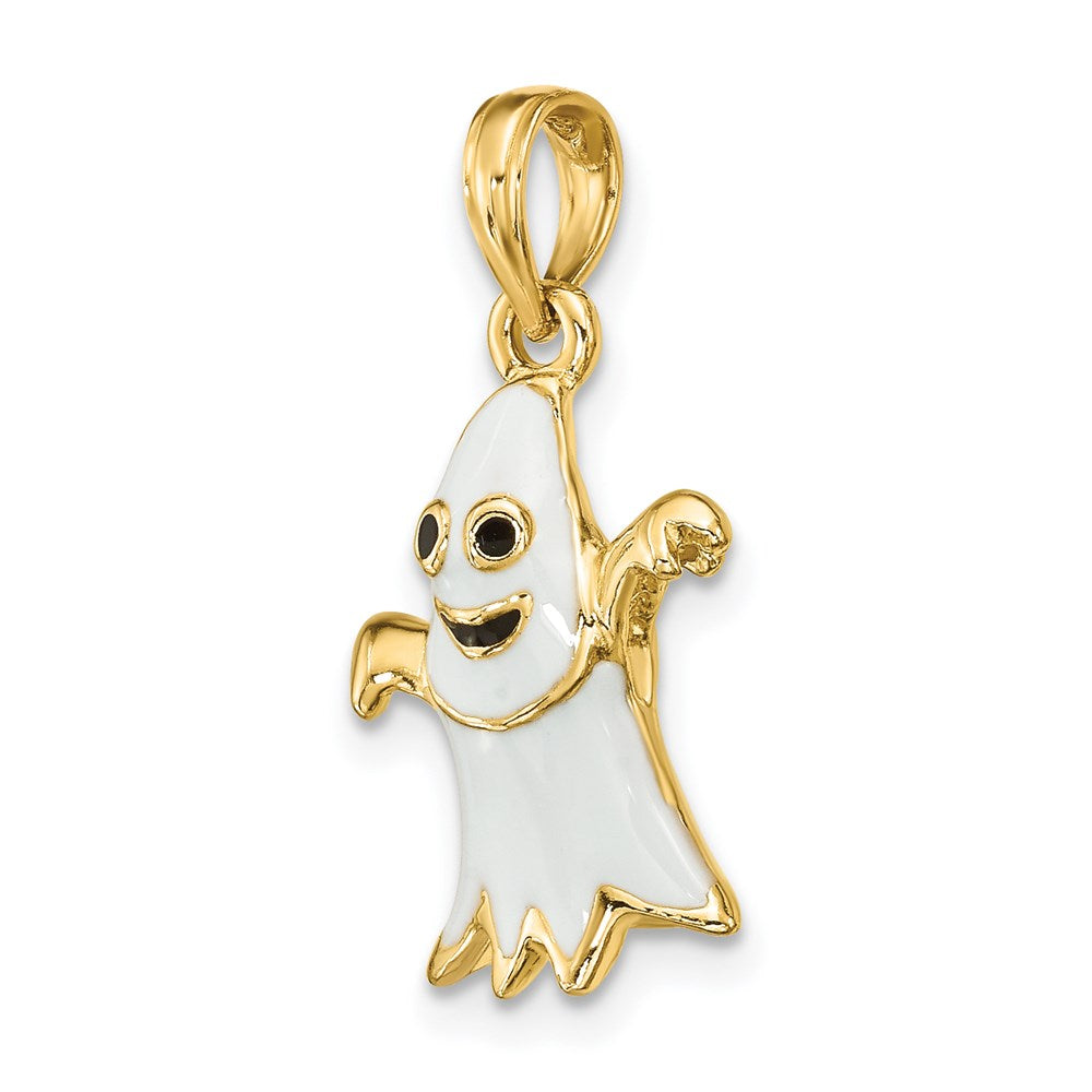 14K Gelbgold 3D-emaillierter Geister-Charm