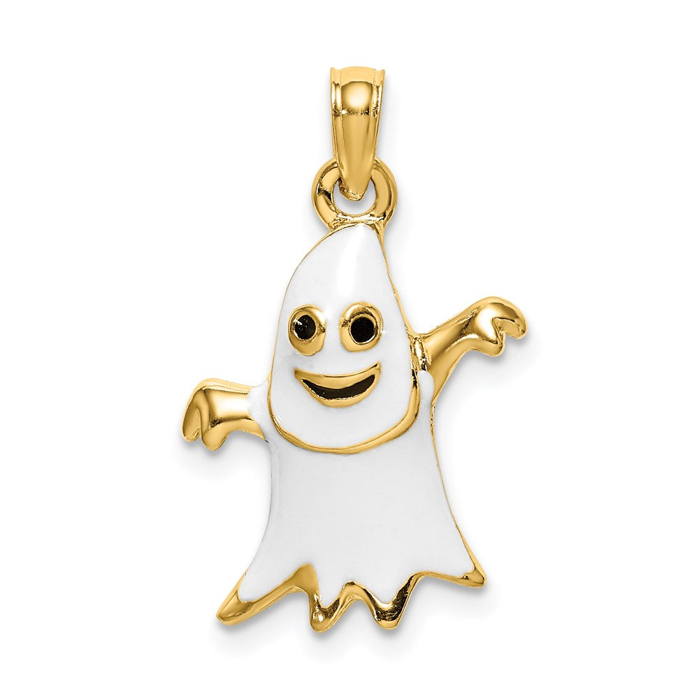14K Gelbgold 3D-emaillierter Geister-Charm