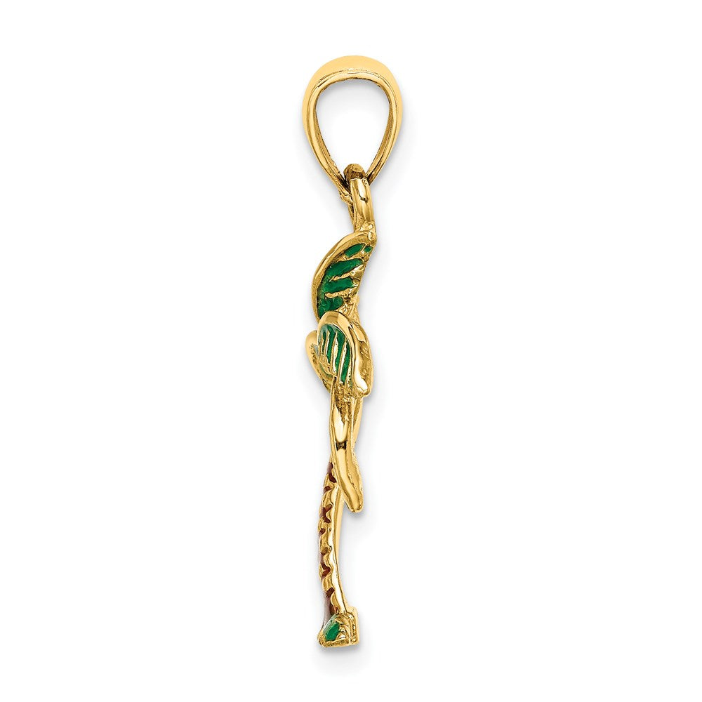 14K Gelbgold Emaille-Palmenbaum-Charm
