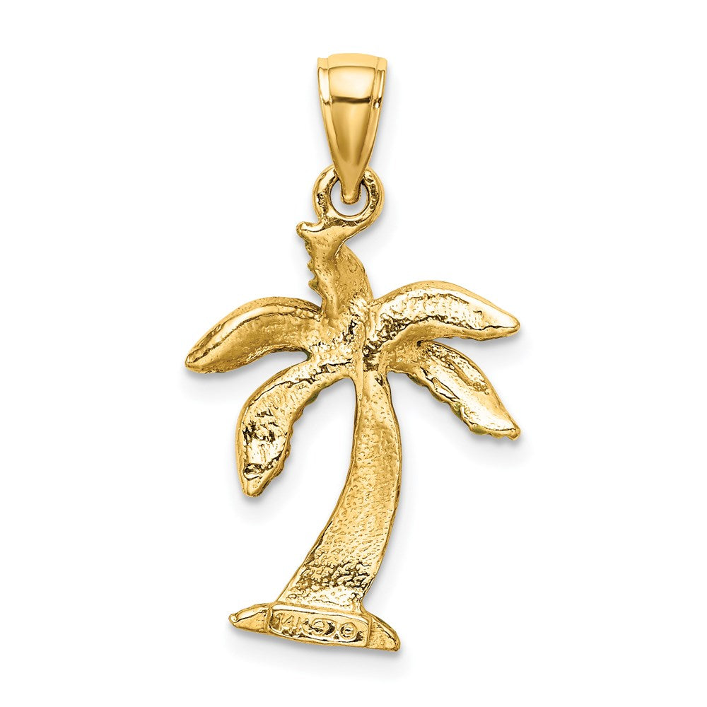 14K Gelbgold Emaille-Palmenbaum-Charm