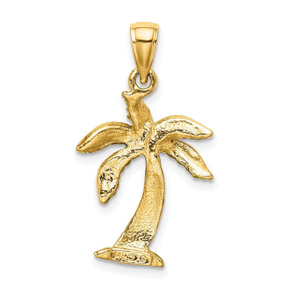 14K Gelbgold Emaille-Palmenbaum-Charm