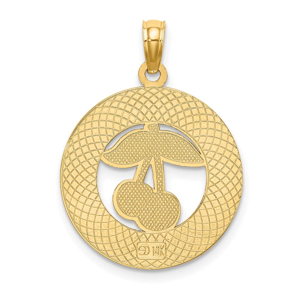 14K Gelbgold TRAVERSE CITY MI Emaille-Kirsche-Charm
