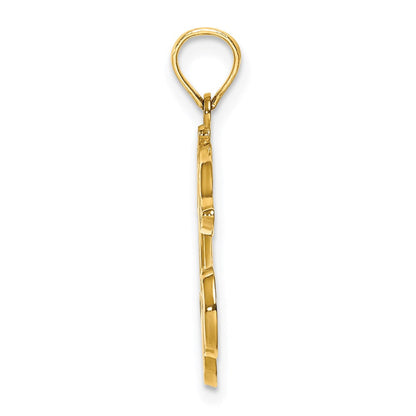 14K Gelbgold Cherries mit Emaille Blatt Charm