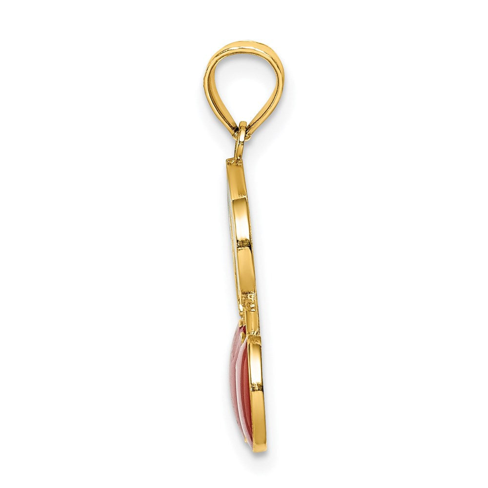 14K Gelbgold mit Emaille Cherries mit Blatt Charm