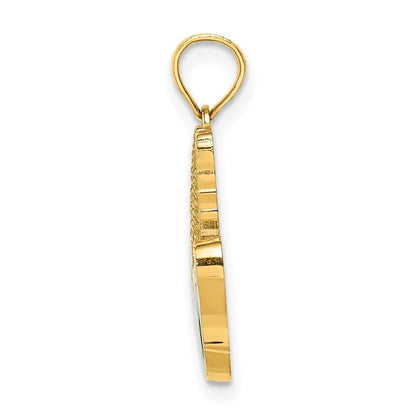14K Gelbgold Emaille-Maiskolben-Charm mit geschälter Hülle