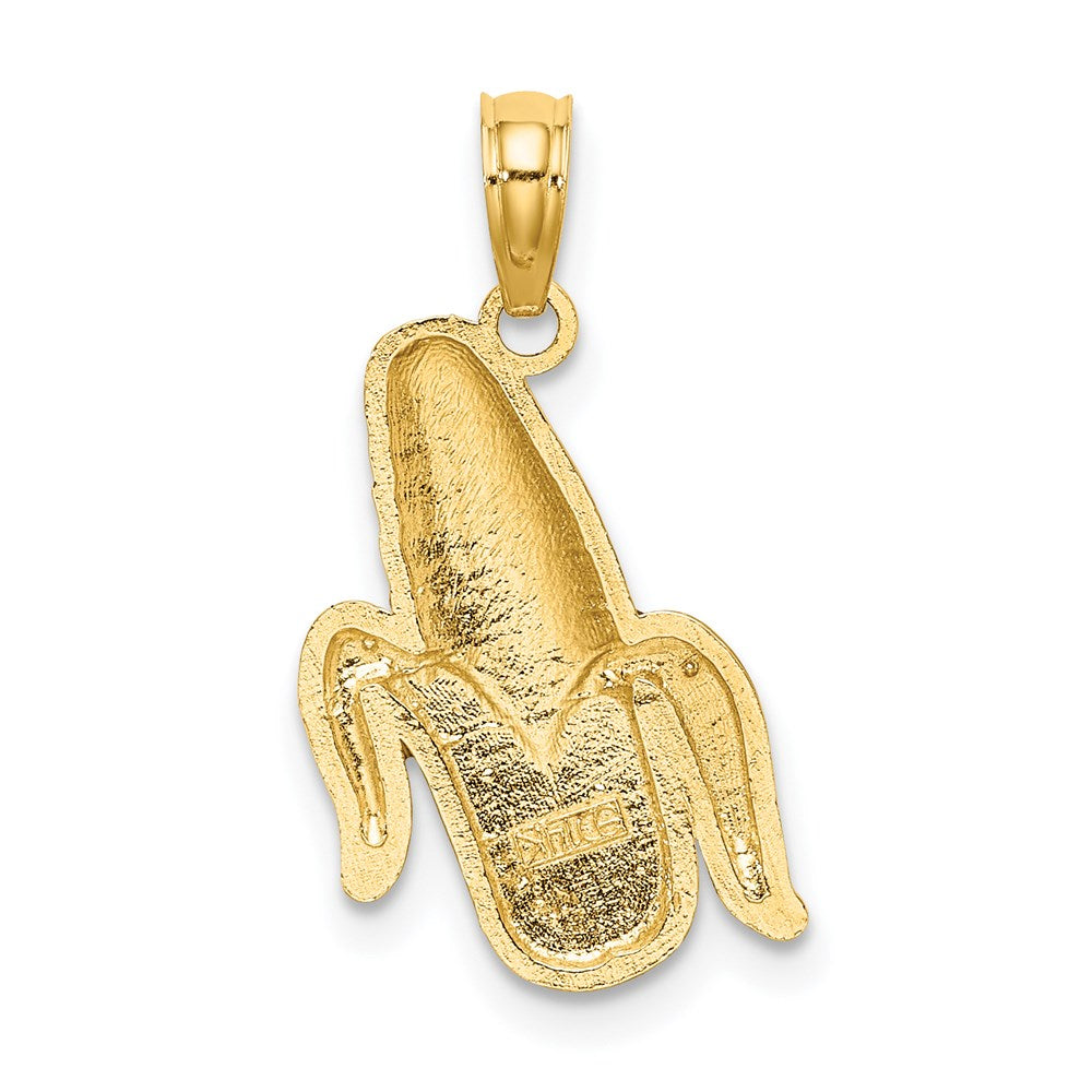 14K Gelbgold Emaille-Maiskolben-Charm mit geschälter Hülle