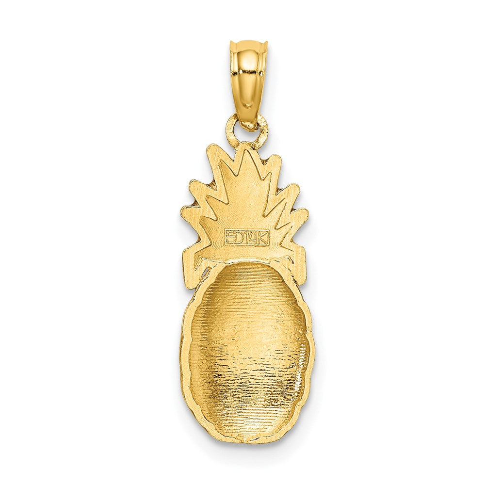 14K Gelbgold mit Emaille 2-d Pineapple Charm