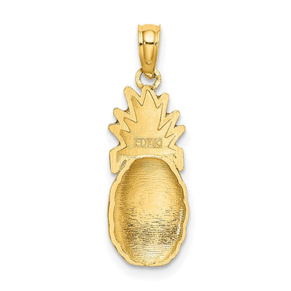 14K Gelbgold mit Emaille 2-d Pineapple Charm