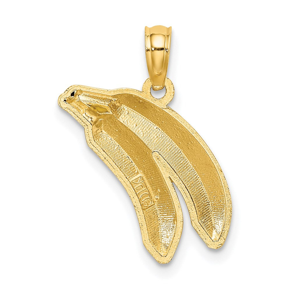 14K Gelbgold mit Emaille 2-d Bananas Charm