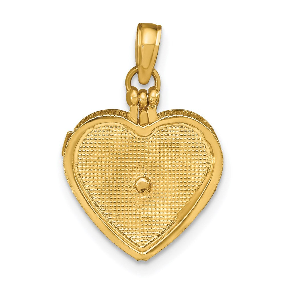 14K Gelbgold-Charm mit Emaille und Innenaufschrift „ICH LIEBE DICH“, 3-D-Bonbonschachtel