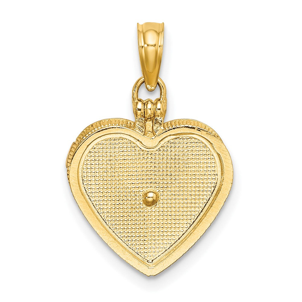 14K Bicolor-Gold 3D-Bonbon-Box-Charm mit Emaille „ICH LIEBE DICH“ innen