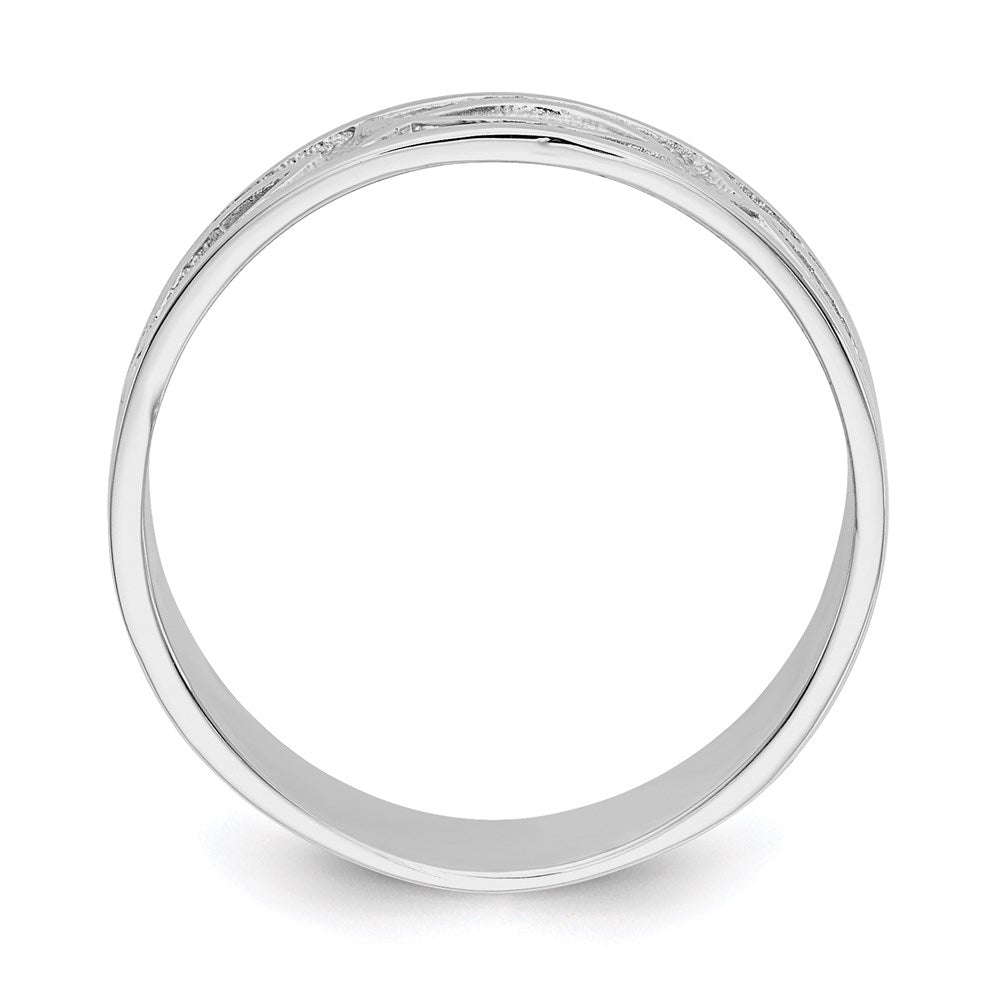 14K Weißgold Ring mit Fisch-Ichthus, poliert und satiniert