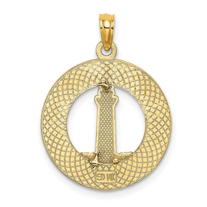 14K Gelbgold HILTON HEAD Emaille-Leuchtturm-Kreis-Charm