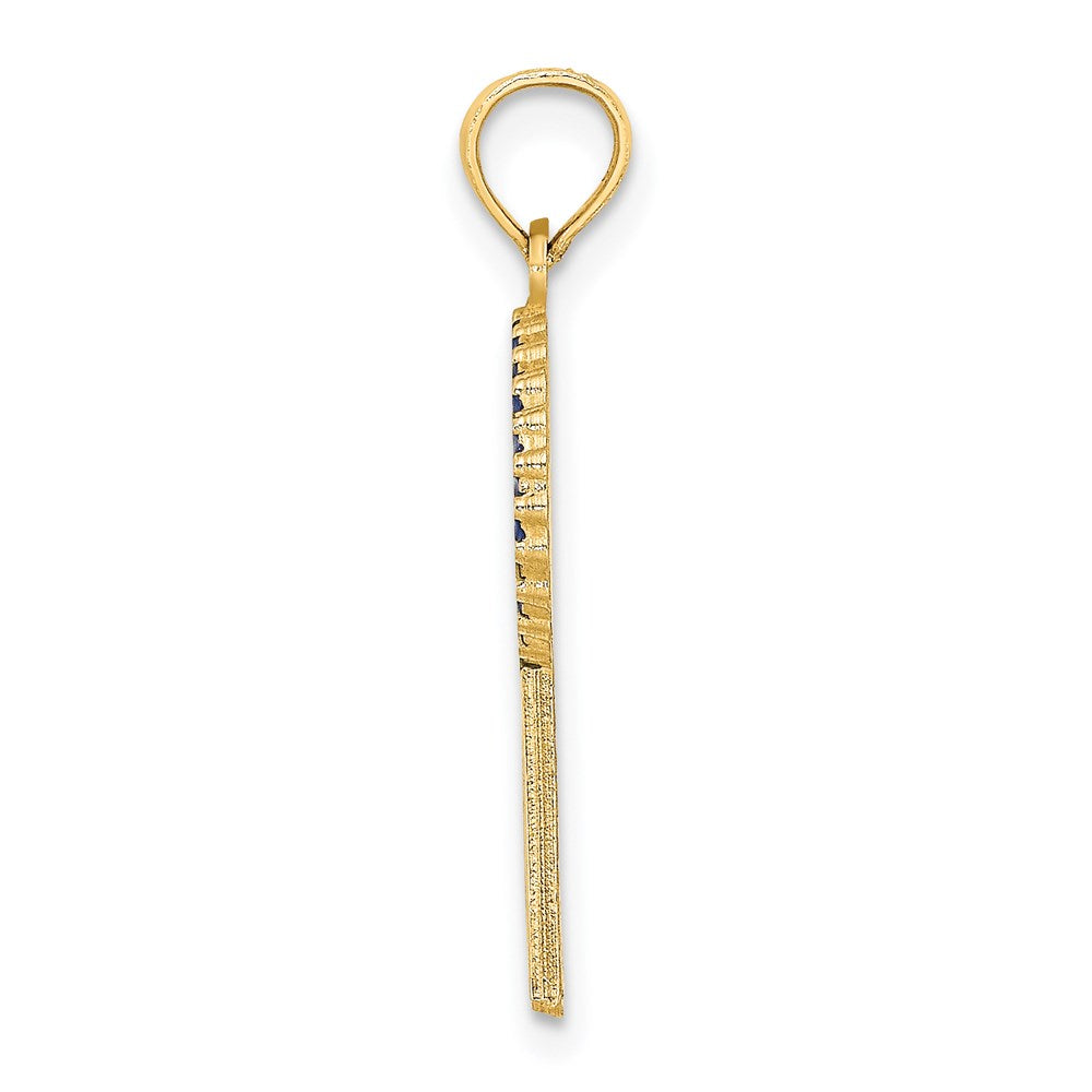 14k Gelbgold Emaille „BIRTHDAY BOY“ Charm mit blauem Band