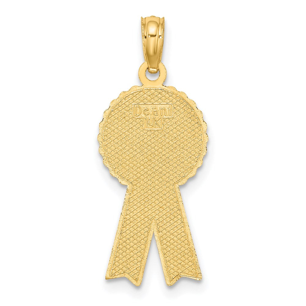 14k Gelbgold Emaille „BIRTHDAY BOY“ Charm mit blauem Band