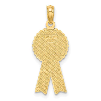 14k Gelbgold Emaille „BIRTHDAY BOY“ Charm mit blauem Band