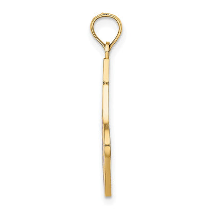 14K Gelbgold Emaille „HO HO HO“ Weihnachtsstrumpf-Charm