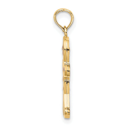 14K Gelbgold 3-d Emailliert Gingerbread Man Charm