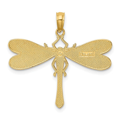 14K Gelbgold Libellen-Charm mit mehrfarbiger Emaille