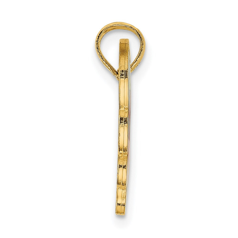 14K Gelbgold mit Mehrfarbig Emaille Schmetterling Charm
