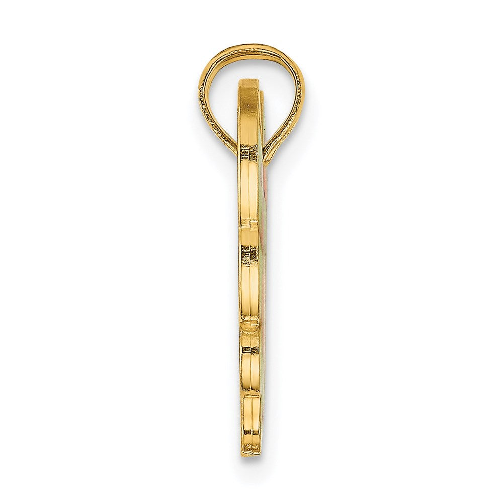 14K Gelbgold-Schmetterlings-Charm mit mehrfarbigem Emaille