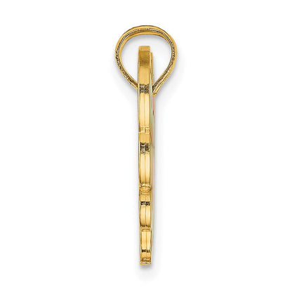 14K Gelbgold-Schmetterlings-Charm mit mehrfarbigem Emaille