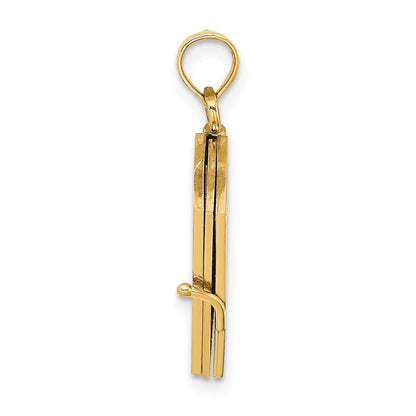 14K Gelbgold 3-D beweglicher emaillierter "AN IRISH PRAYER" Buch-Charm mit Kleeblatt