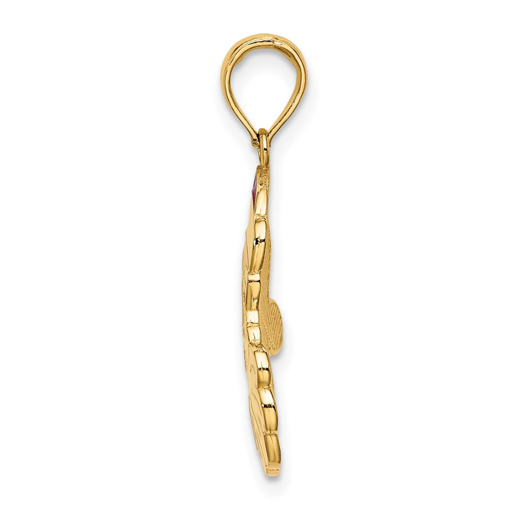 14K Gelbgold Weihnachtsmann-Gesicht-Charm mit Emaille
