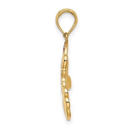 14K Gelbgold Weihnachtsmann-Gesicht-Charm mit Emaille