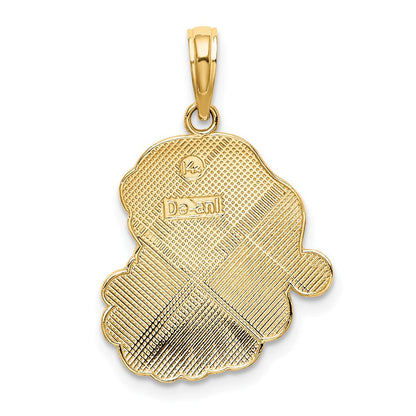 14K Gelbgold Weihnachtsmann-Gesicht-Charm mit Emaille