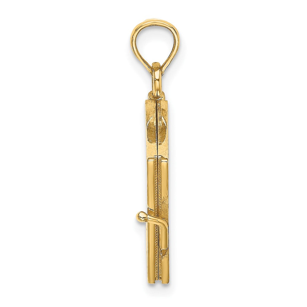 14K Gelbgold Charm mit rosa Emaille "MEINE LIEBSTE TOCHTER" Buch, 3D