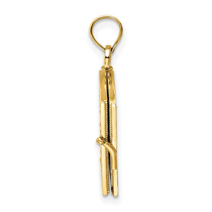 14K Gelbgold 3D-Charm „Buch Prediger" mit Emaille und beweglichen Seiten