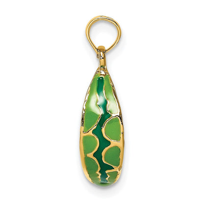 14K Gelbgold mit Emaille 3-D Wassermelonen-Charm