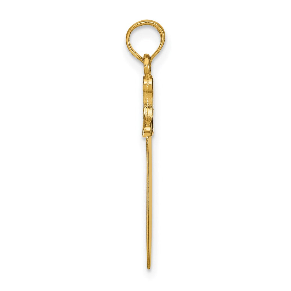 14K Gelbgold mit Schwarz Emaille 3-d Butcher Messer Charm
