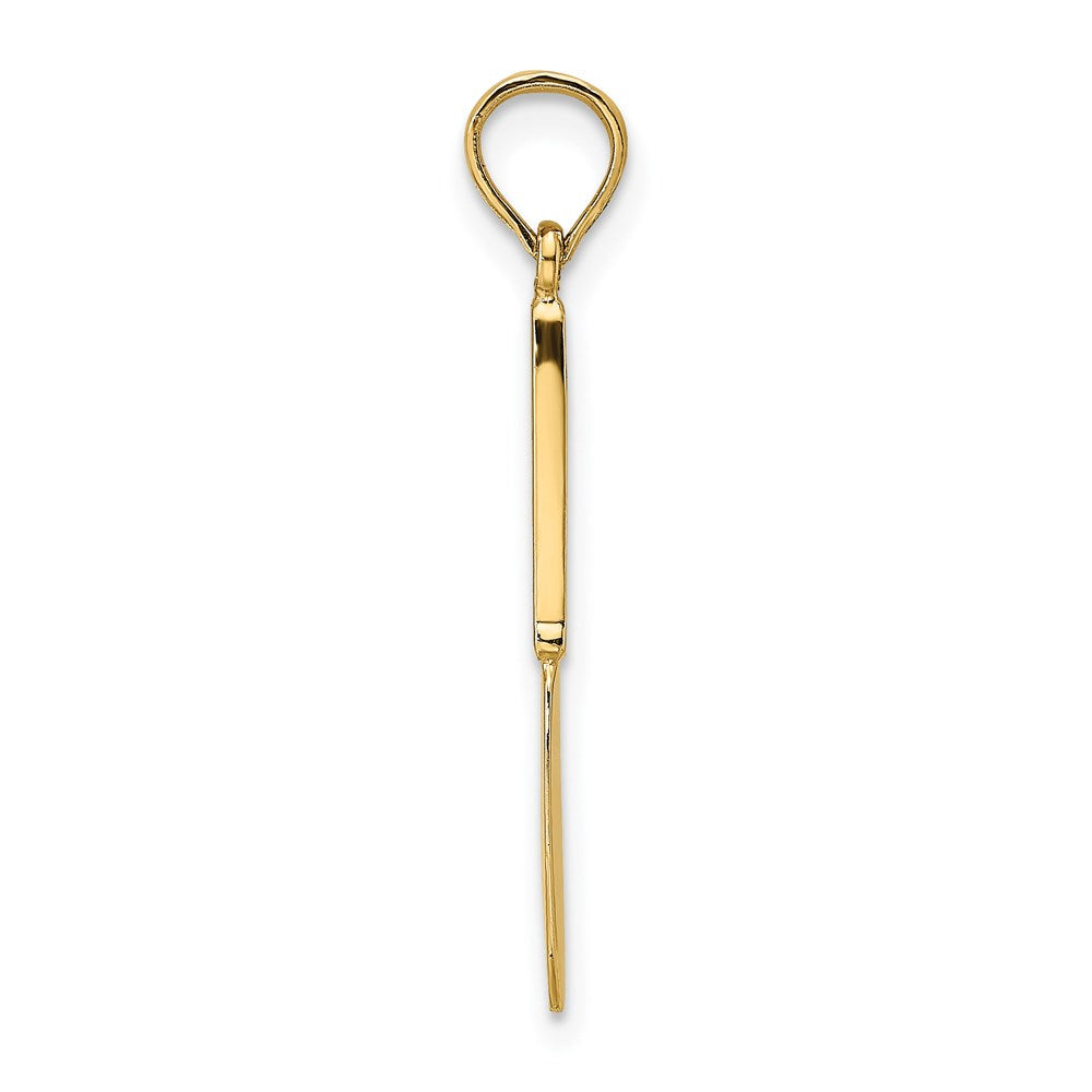14K Gelbgold mit Schwarz Emaille 3-d Tisch Messer Charm