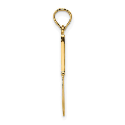 14K Gelbgold mit Schwarz Emaille 3-d Tisch Messer Charm