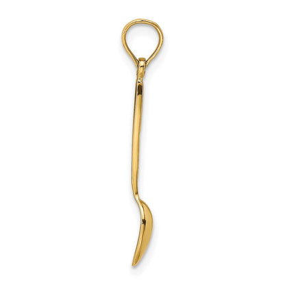 14K Gelbgold 3-d mit Schwarz Emaille Tisch Spoon Charm