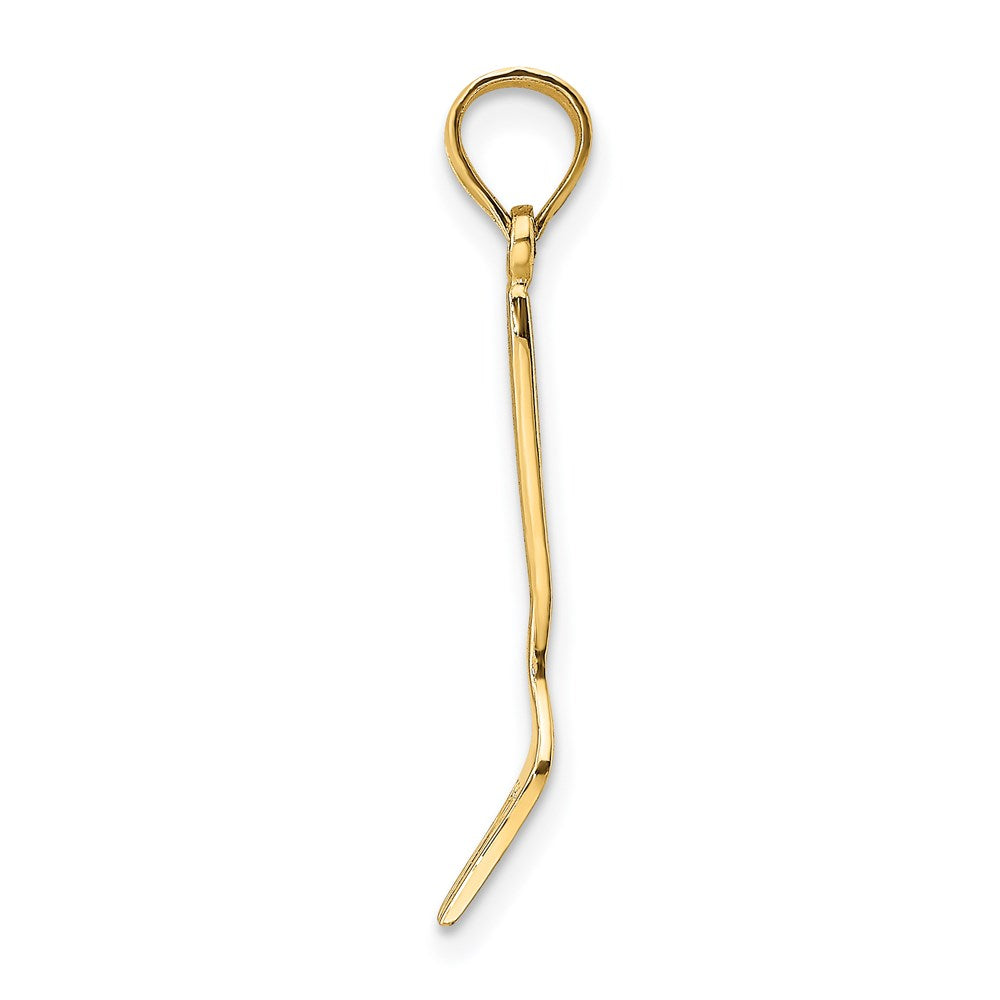 14K Gelbgold mit Schwarz Emaille 3-d Tisch Fork Charm