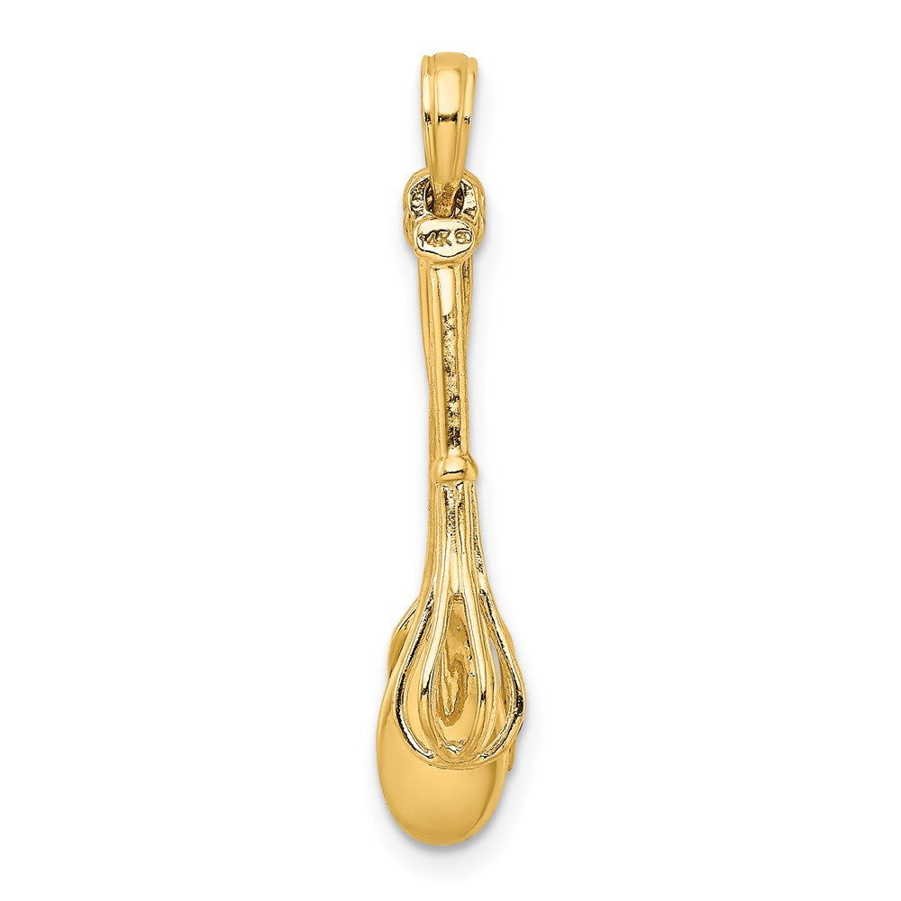 14K Gelbgold 3D-Emaille Charm „Spachtel, Holzlöffel & Schneebesen“, beweglich