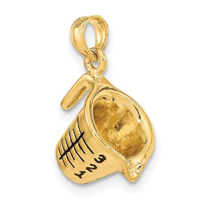 14K Gelbgold Charm "Messbecher" 3-D mit Emaille