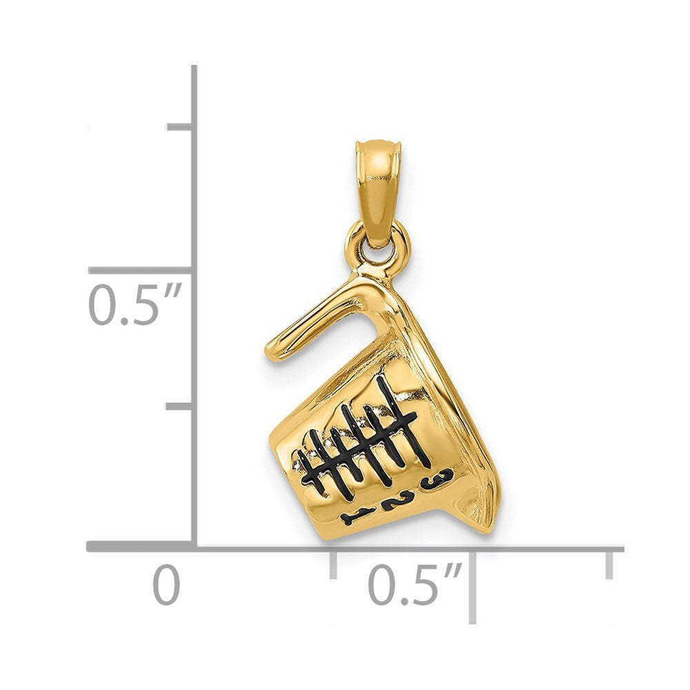 14K Gelbgold Charm "Messbecher" 3-D mit Emaille