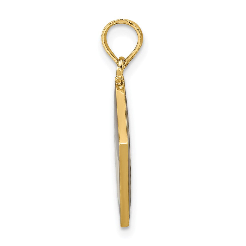 14K Gelbgold Charm 3-D Kochbuch mit schwarzem Emaille